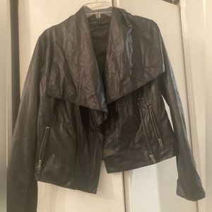 Bagatelle Draped faux leather jacket